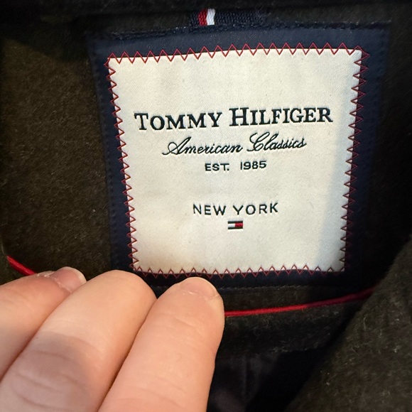 Tommy Hilfiger olive green Wool Blend Double-Breasted Peacoat Jacket - Picture 3 of 11
